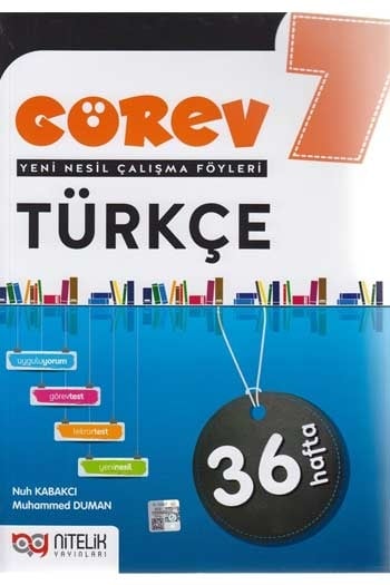 Nitelik Yayınları 7. Sınıf Türkçe Görev Yeni Nesil Çalışma Föyleri