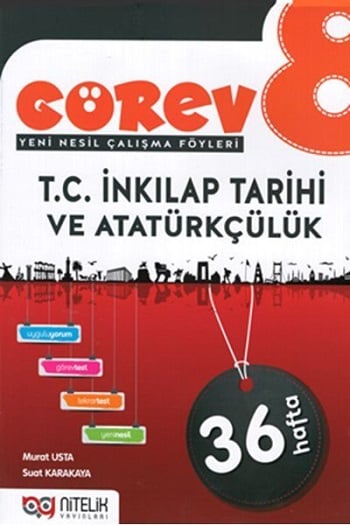Nitelik Yayınları 8.Sınıf Görev T. C. İnkılap Tarihi ve Atatürkçülük Soru Kitabı