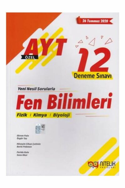 Nitelik Yayınları AYT Fen Bilimleri Özel 12 Deneme Sınavı