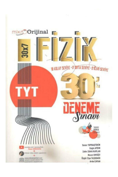 9786256531109 Orjinal Yayınları, 2024, TYT Kitap, Fizik, Deneme Kitabı