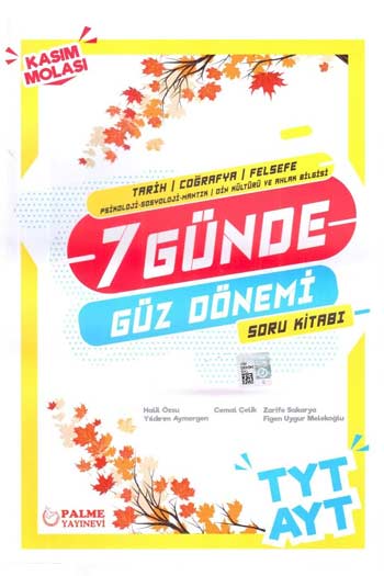 Palme Yayınları TYT AYT Tarih Coğrafya Felsefe 7 Günde Güz Dönemi Soru Kitabı
