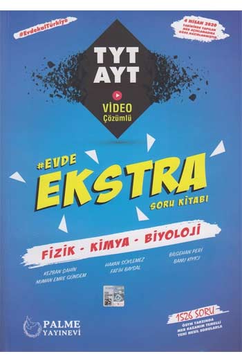 Palme Yayınları TYT AYT Fizik Kimya Biyoloji Evde Ekstra Soru Kitabı