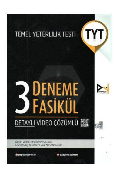 Papyon YKS TYT 3 Fasikül Deneme Video Çözümlü Papyon Yayınları
