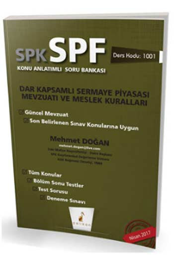 Pelikan Yayıncılık SPK - SPF Dar Kapsamlı Sermaye Piyasası Mevzuatı ve Meslek Kuralları Konu Anlatımlı Soru Bankası 1001
