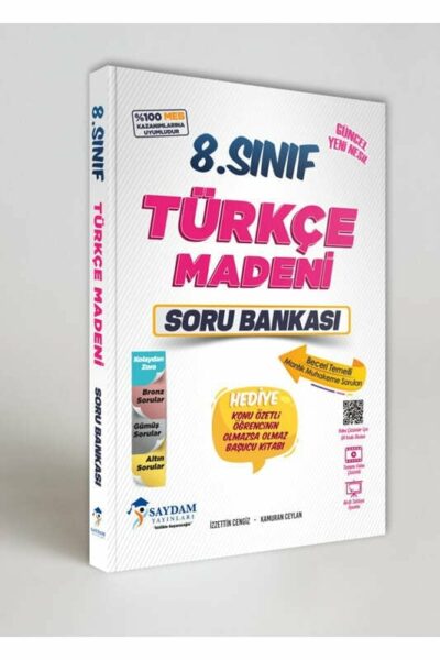 Saydam Yayınları 8. Sınıf Türkçe Madeni Soru Bankası ve Olmazsa Olmaz Başvuru Kitabı