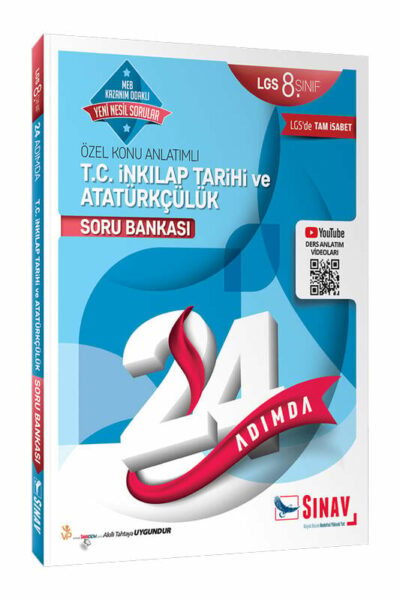 Sınav Yayınları 8. Sınıf LGS T.C. İnkılap Tarihi ve Atatürkçülük 24 Adımda Özel Konu Anlatımlı Soru Bankası