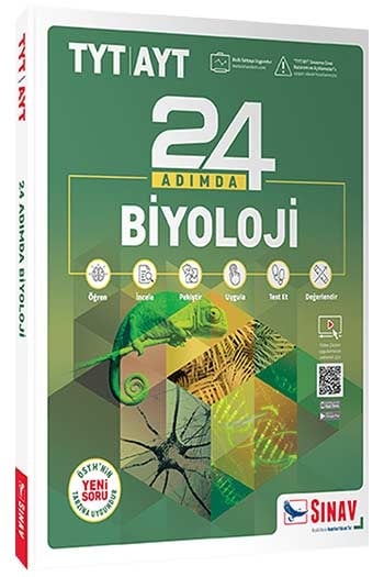 Sınav Yayınları TYT AYT Biyoloji 24 Adımda Konu Anlatımlı Soru Bankası