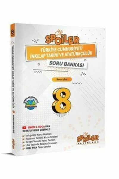 Spoiler Yayınları 8. Sınıf T.C İnkılap Tarihi ve Atatürkçülük Spoiler Soru Bankası