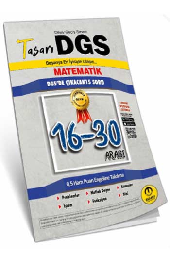Tasarı Yayınları DGS Matematik 16-30 Arası Garanti Soru Kitapçığı