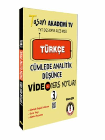 Tasarı Eğitim Yayınları Türkçe Cümlede Analitik Video Ders Notları -3