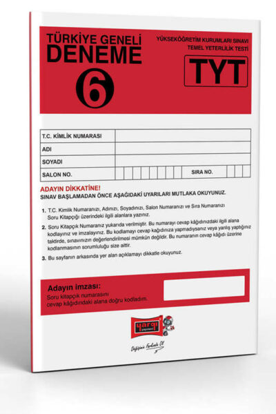 TYT Türkiye Geneli Deneme Sınavı - 6 Yargı Yayınları