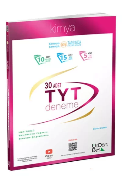 ÜçDörtBeş Yayınları 2024 TYT Kimya 30 Deneme