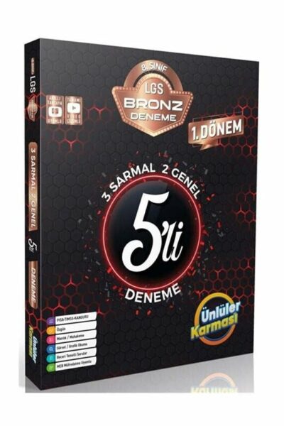 Ünlüler Yayınları 8. Sınıf LGS Bronz 5 li Sarmal Deneme