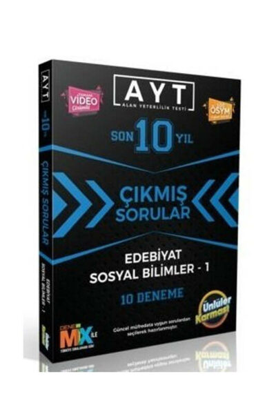 Ünlüler Yayınları AYT Edebiyat Sosyal Bilimler-1 Son 10 Yıl Çıkmış Sorular 10 Deneme
