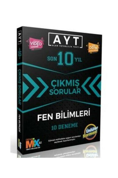 Ünlüler Yayınları AYT Fen Bilimleri Son 10 Yıl Çıkmış Sorular 10 Deneme