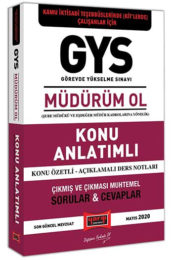 Yargı Yayınları GYS Kamu İktisadi Teşebbüslerinde (KİT'lerde) Çalışanlar İçin MÜDÜRÜM OL Konu Anlatımlı