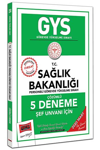 Yargı Yayınları 2020 GYS T.C. Sağlık Bakanlığı Şef Unvanı İçin Çözümlü 5 Deneme