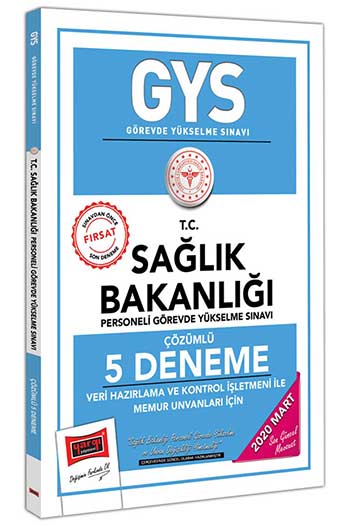 Yargı Yayınları 2020 GYS T.C. Sağlık Bakanlığı Veri Hazırlama ve Kontrol İşletmeni ile Memur Unvanları İçin Çözümlü 5 Deneme