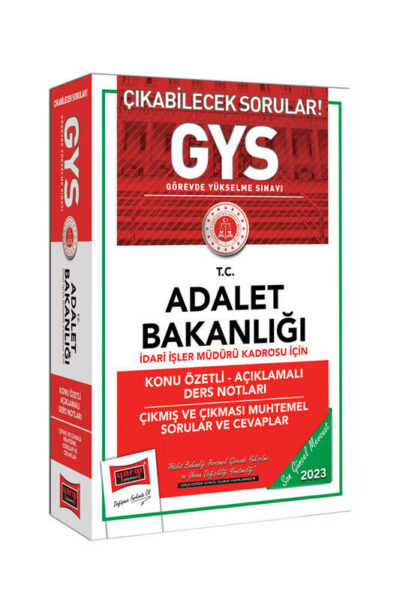 Yargı Yayınları 2023 Adalet Bakanlığı GYS İdari İşler Müdürü Kadrosu İçin Konu Özetli Açıklamalı Ders Notları Çıkmış ve Çıkması Muhtemel Sorular ve Cevaplar
