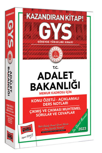 Yargı Yayınları 2023 Adalet Bakanlığı GYS Memur Kadrosu İçin Konu Özetli Açıklamalı Ders Notları Çıkması Muhtemel Sorular ve Cevaplar
