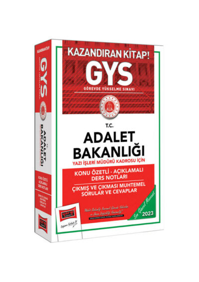 Yargı Yayınları 2023 Adalet Bakanlığı GYS Yazı İşleri Müdürü Kadrosu İçin Konu Özetli Açıklamalı Ders Notları  Çıkmış ve  Çıkması Muhtemel Sorular ve Çözümleri