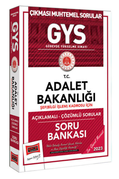 Yargı Yayınları 2023 GYS Adalet Bakanlığı GYS Şef (Bilgi İşlem) Kadrosu İçin Açıklamalı Soru Bankası