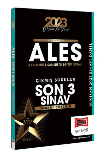 Yargı Yayınları 2023 ALES Tamamı Çözümlü Son 3 Sınav Çıkmış Sorular (16 Nisan 2023 Sınavı Dahil)