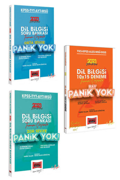 Yargı Yayınları 2023 KPSS-YKS-ALES-MSÜ-DGS Panik Yok Tamamı Çözümlü Dil Bilgisi Seti (Orta-Zor Soru Bankası ve Deneme)