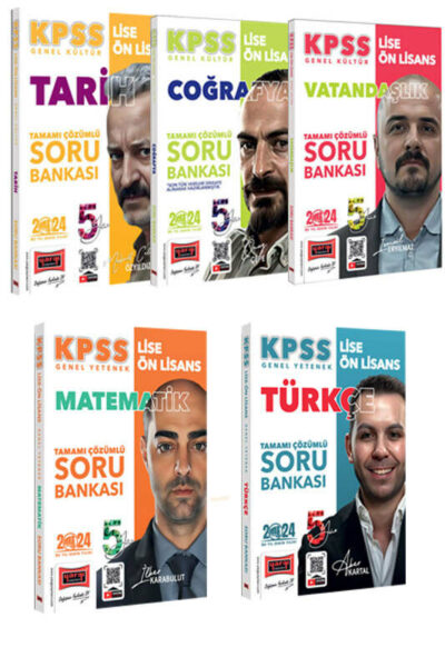 Yargı Yayınları 2024 KPSS Lise Ön Lisans 5Yüz Ekibi GK-GY Tüm Dersler Soru Bankası Seti