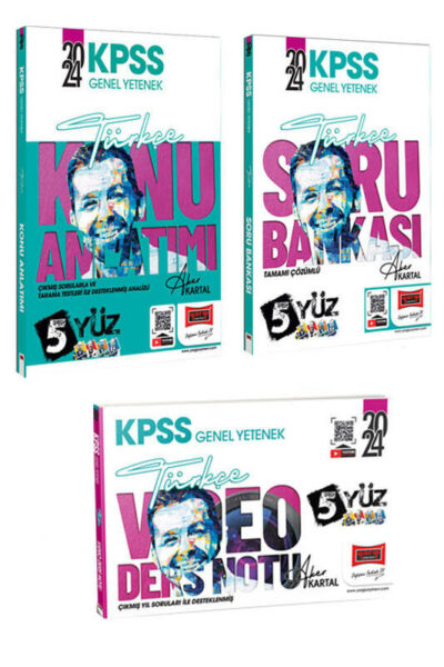 Yargı Yayınları 2024 KPSS Genel Yetenek 5Yüz Türkçe Konu-Soru-Video Ders Notu Seti
