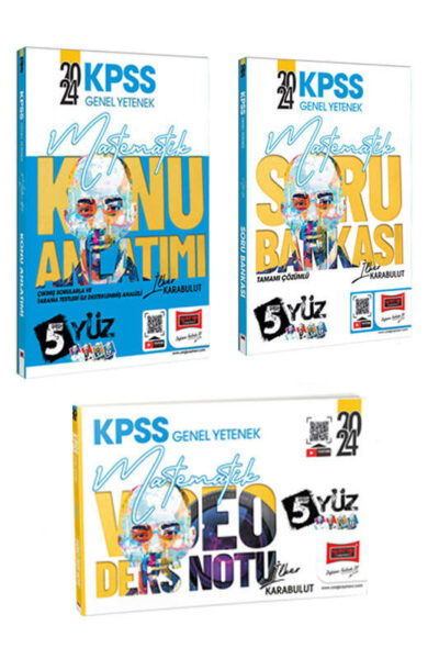 Yargı Yayınları 2024 KPSS Genel Yetenek 5Yüz Matematik Konu-Soru-Video Ders Notları Seti