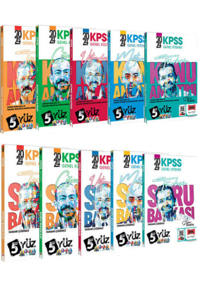 Yargı Yayınları 2024 KPSS GK-GY 5Yüz Konu ve Soru Bankası Full Set
