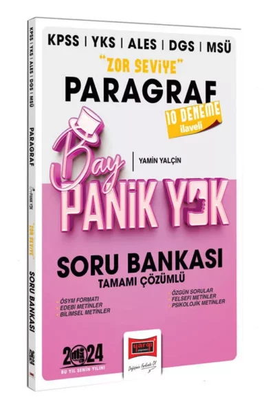 Yargı Yayınları 2024 KPSS YKS MSÜ Bay Panik Yok Paragraf Zor Seviye Tamamı Çözümlü Soru Bankası