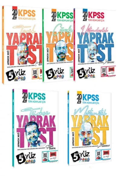 Yargı Yayınları 2024 KPSS Tüm Adaylar İçin 5Yüz GK-GY Tüm Dersler Yaprak Test Seti
