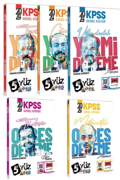 Yargı Yayınları 2024 KPSS 5Yüz Ekibi GK-GY Tüm Dersler Tamamı Çözümlü Deneme Seti