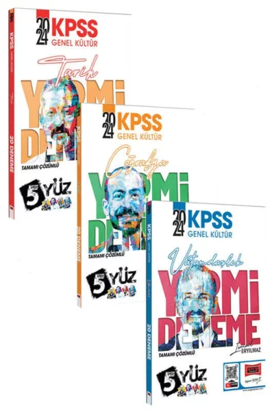 Yargı Yayınları 2024 KPSS 5Yüz Ekibi Genel Kültür Tamamı Çözümlü Deneme Seti