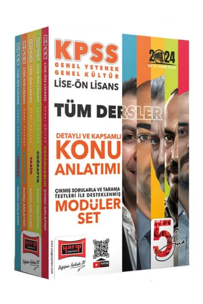 Yargı Yayınları 2024 KPSS Lise Ön Lisans 5Yüz Ekibi GK-GY Tüm Dersler Konu Anlatımlı Modüler Set