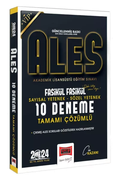 Yargı Yayınları 2024 ALES Vip Sayısal-Sözel Yetenek Fasikül Fasikül Tamamı Detaylı Çözümlü 10 Deneme
