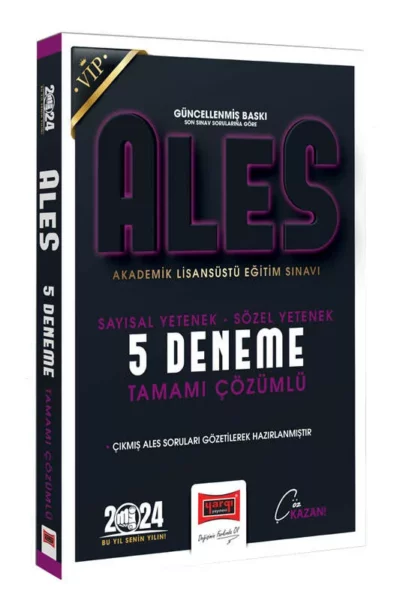 Yargı Yayınları 2024 ALES Vip Sayısal-Sözel Yetenek Tamamı Detaylı Çözümlü 5 Deneme Sınavı