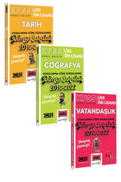 Yargı Yayınları 2024 KPSS Lise Ön Lisans Genel Kültür Çıkmış Sorular Seti (Tarih-Coğrafya-Vatandaşlık)