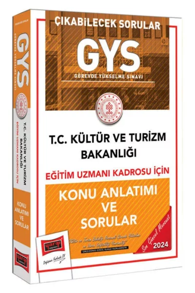 Yargı Yayınları 2024 GYS Kültür ve Turizm Bakanlığı Eğitim Uzmanı Kadrosu İçin Konu Anlatımı ve Sorular
