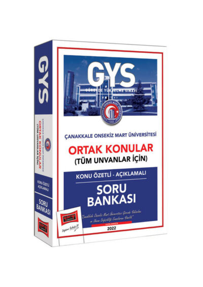 Yargı Yayınları Çanakkale Üniversitesi GYS Konu Özetli Açıklamalı Soru Bankası