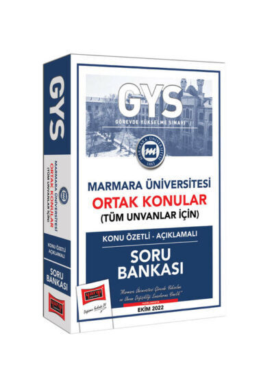 Yargı Yayınları GYS Marmara Üniversitesi Görevde Yükselme ve Unvan Değişikliğine Yönelik Ortak Konular (Tüm Unvanlar İçin) Konu Özetli Açıklamalı Soru Bankası