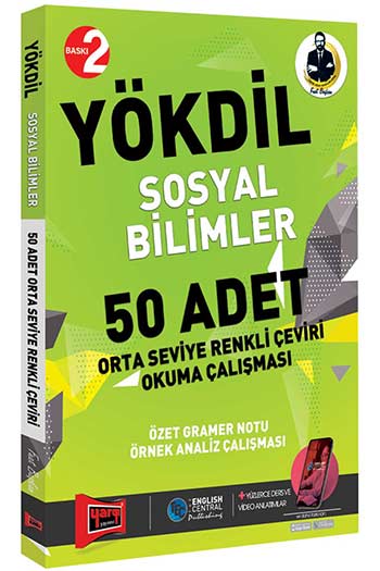 Yargı Yayınları YÖKDİL Sosyal Bilimler 50 Adet Orta Seviye Renkli Çeviri Okuma Çalışması