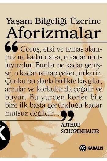 Yaşam Bilgeliği Üzerine Aforizmalar Kabalcı Yayınevi