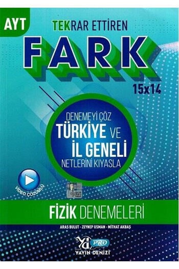Yayın Denizi Yayınları AYT Fizik Fark Tekrar Ettiren 15 x 14 Denemesi