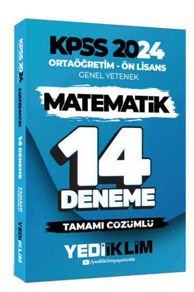Yediiklim Yayınları 2024 KPSS Ortaöğretim Ön Lisans Genel Yetenek Matematik 14 Deneme Tamamı Çözümlü