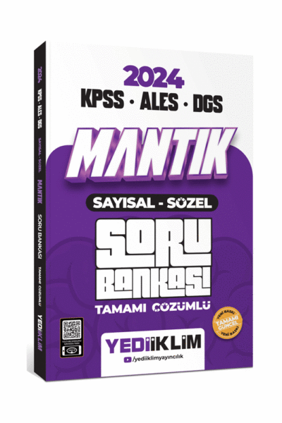 Yediiklim Yayınları 2024 KPSS-ALES-DGS Mantık Sayısal Sözel Tamamı Çözümlü Soru Bankası