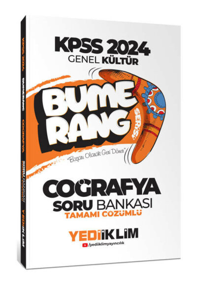 Yediiklim Yayınları 2024 KPSS Genel Kültür Bumerang Coğrafya Tamamı Çözümlü Soru Bankası
