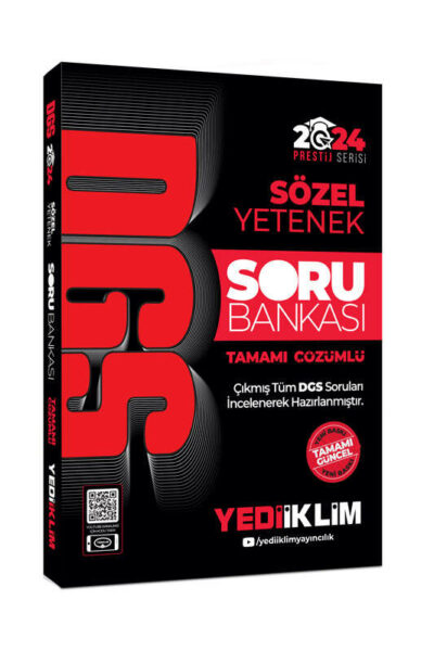 Yediiklim Yayınları 2024 DGS Sözel Yetenek Tamamı Çözümlü Soru Bankası